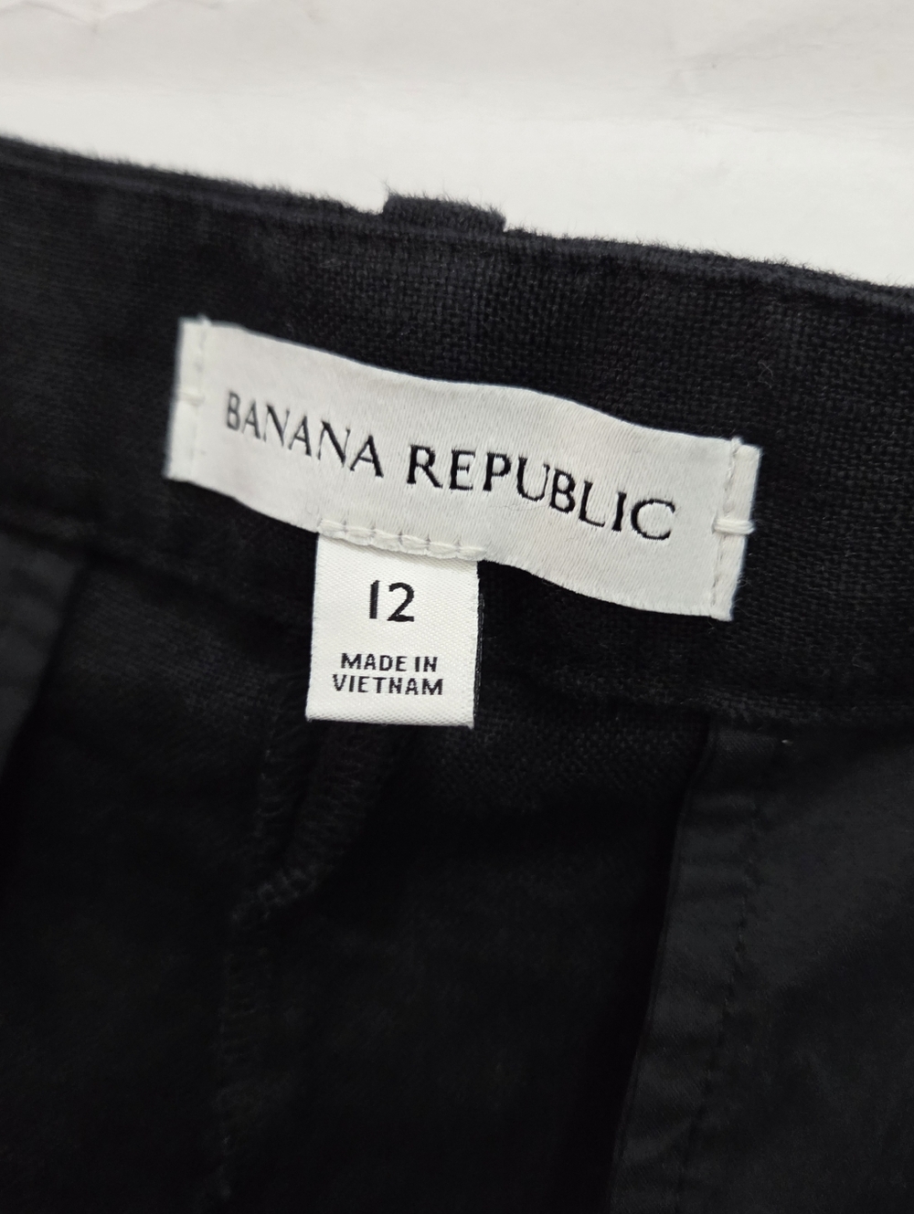 Banana Republic Soho Linen High Rise Pleated Shorts Black Size 12 Boho Casual - Picture 6 of 8